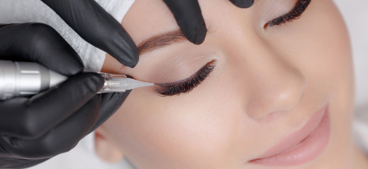 Татуаж век с растушевкой